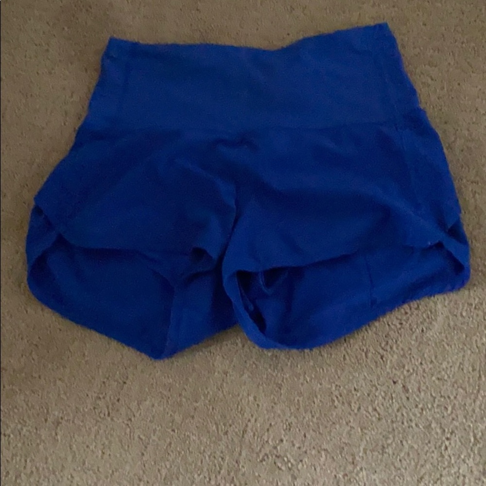 Blue lululemon workout shorts